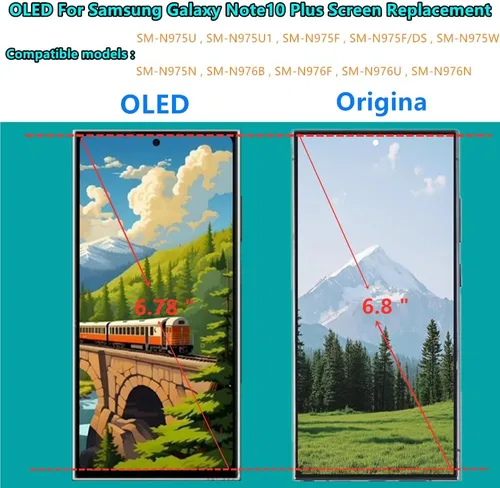 Vista 2 de OLED Galaxy NOTE10 Plus - Pantalla LCD de repuesto para Samsung Galaxy NOTE10 Plus 5G, digitalizador de pantalla táctil N975U N975U1 compatible