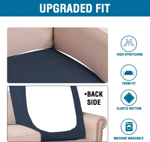 Vista 268 de H.VERSAILTEX Fundas de Cojín de Asiento Individuales Super Elásticas Fundas de Sofá Fundas de Cojín de Sofá Fundas Deslizables Juegos Tela de Sarga