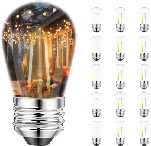 Vista 8 de Svater - Paquete de 15 bombillas LED de repuesto S14 de 1 W, base mediana E26