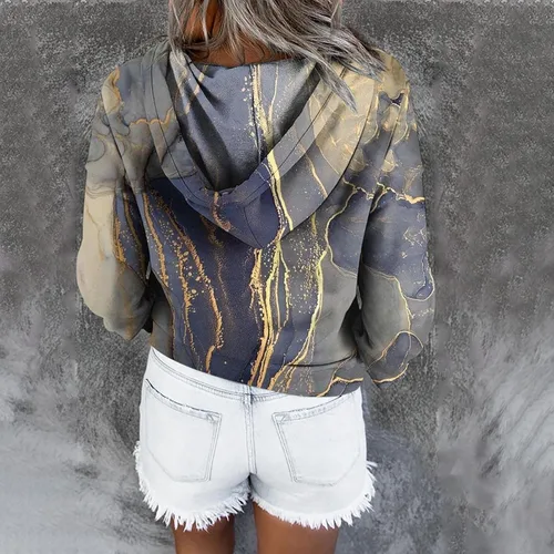 Vista 54 de Sudaderas con capucha para mujer, con cuello de botón, sin botones, con cordón, manga larga, lindas, ropa para adolescentes y niñas