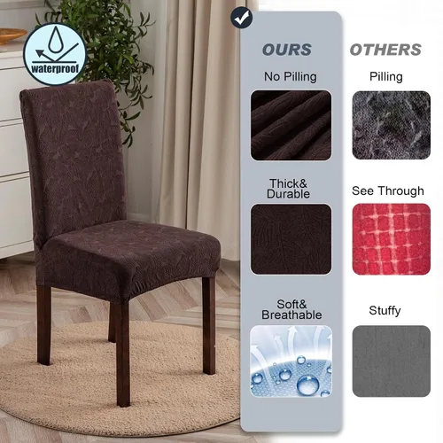 Vista 31 de Fundas impermeables para sillas de comedor, fundas elásticas para sillas Parsons, para comedor, cocina, funda protectora para silla de comedor