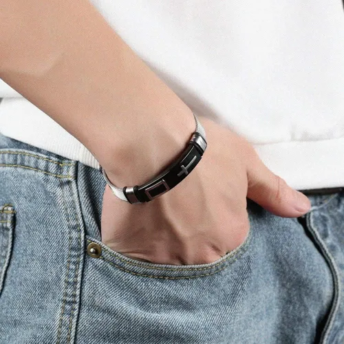 Vista 7 de Hubbering - Pulsera de malla de acero inoxidable