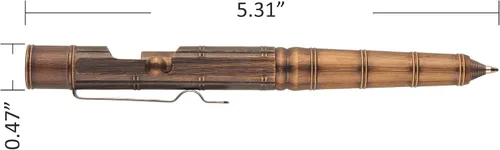 Vista 3 de SMOOTHERPRO Bolígrafo de acción de perno de latón macizo con clip de acero inoxidable, nodo de bambú para temblor, parkinson, artritis, oficina