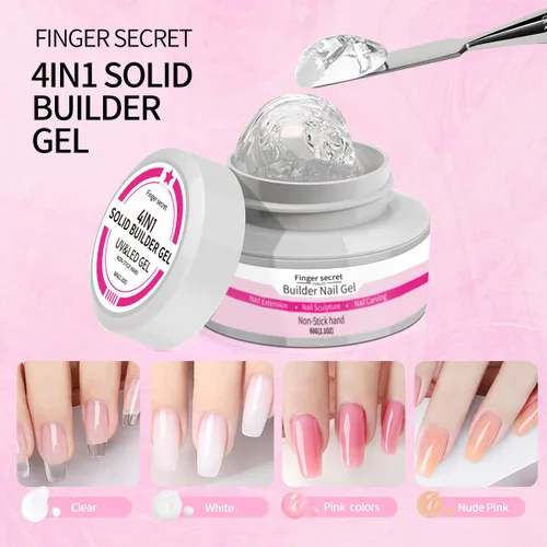 Vista 2 de Gel constructor sólido para uñas, 8.47 oz, 4 onzas, kit de uñas de gel constructor, no pegajoso para extensión de uñas, solución de engrosamiento