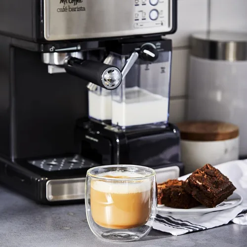 Vista 6 de Mr. Coffee Máquina de café expreso y capuchino de acero inoxidable, cafetera programable con espumador de leche automático, bomba de 15 bares, ideal