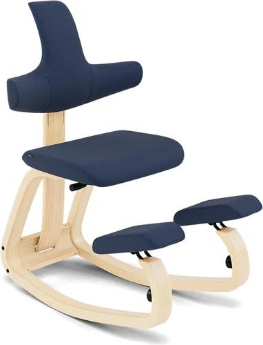 Vista 11 de Varier Thatsit - Silla ergonómica para arrodillarse, altura ajustable, con respaldo y marco de madera de haya para sentarse activamente, 10 años