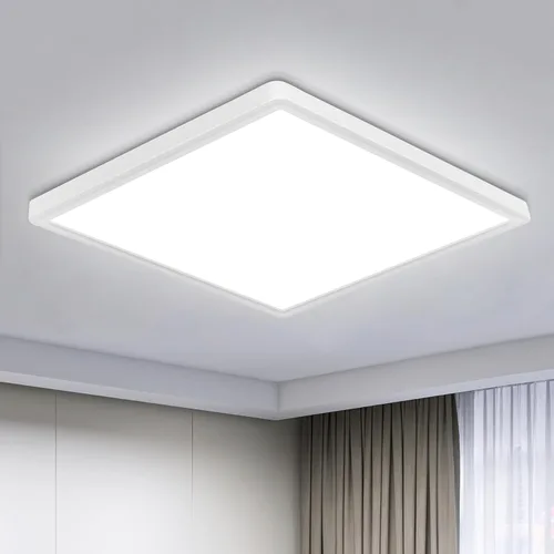 Vista 13 de Lámpara de techo LED regulable de 12 pulgadas con control remoto, brillo CCT completo de 24 W, luz de techo LED cuadrada ajustable, accesorio