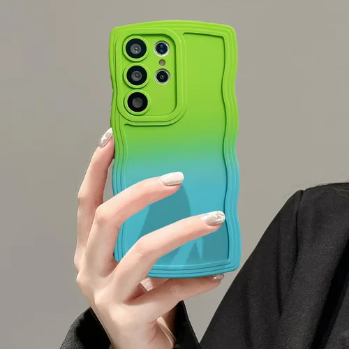 Vista 48 de UEEBAI Funda de silicona con marco ondulado para Samsung Galaxy A13 5G, lindo marco ondulado, ajuste delgado, a prueba de golpes, funda suave y Negro