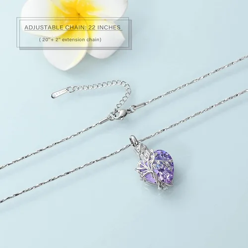 Vista 66 de Imrsanl Collar de urna de árbol de la vida con forma de corazón, joyería de cremación para hombres y mujeres, recuerdo, joyería conmemorativa