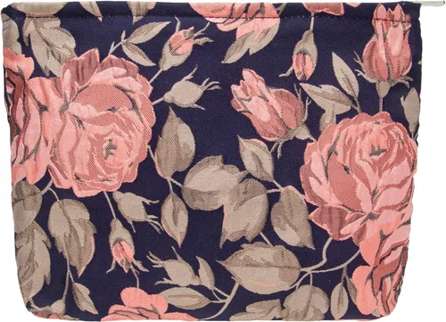 Vista 22 de Pazimiik Bolsa de maquillaje floral, grande, de algodón, con cremallera para bolsa de viaje, organizador de maquillaje de lona para mujeres