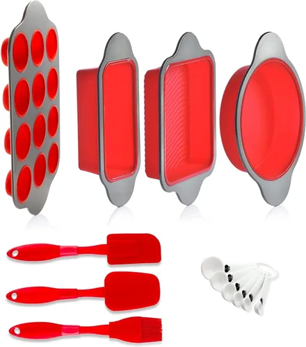 Vista 11 de Boxiki Kitchen Molde para Pastel Redondo de Silicona Antiadherente de 9 Pulgadas con Asas de Marco de Acero - Perfecto para Hornear Deliciosos