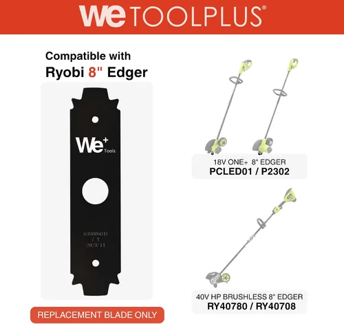 Vista 4 de WTA0075 - Cuchilla de repuesto reversible de acero endurecido de 8 pulgadas compatible con Ryobi AC04215 (paquete de 2)
