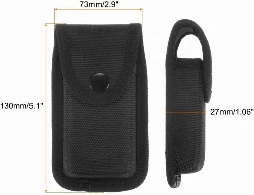 Vista 2 de HARFINGTON Funda de nailon para cuchillos de bolsillo de 5.1" x 2.9", horizontal y vertical, con presilla para cinturón, bolsa multiherramienta