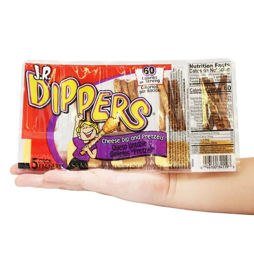 Vista 4 de J.R. Dippers Snacks de salsa de queso y palitos de pretzel (2 paquetes)