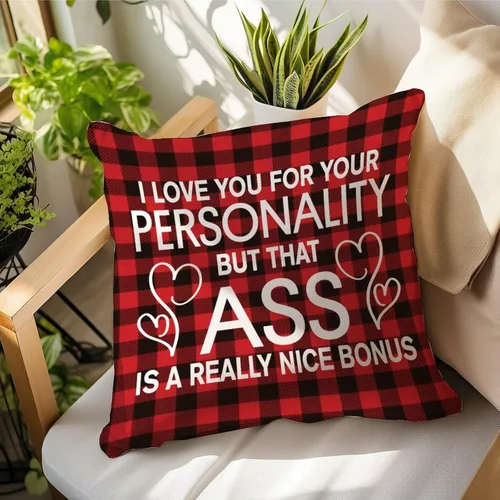 Vista 20 de Fundas de almohada de San Valentín con diseño de cuadros de búfalo de 16 x 16 pulgadas, fundas de almohada para el día de San Valentín, fundas