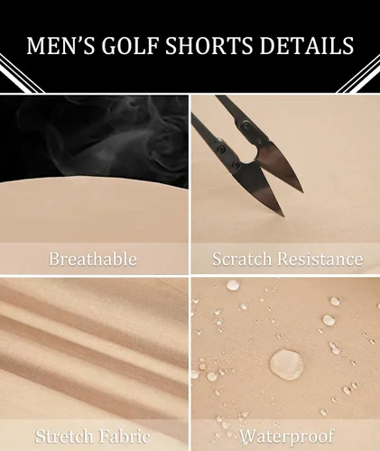Vista 5 de Boyzn Pantalones cortos de golf con entrepierna de 9 pulgadas para hombre, pantalones cortos de vestir casuales para el trabajo, pantalones cortos