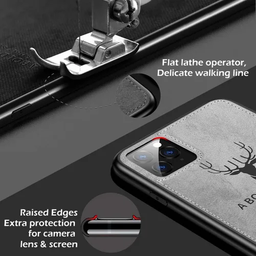 Vista 6 de Funda protectora de tela de TPU con textura suave de lujo para iPhone 12 y iPhone Pro, resistente a la suciedad, antigolpes, antihuellas, protección
