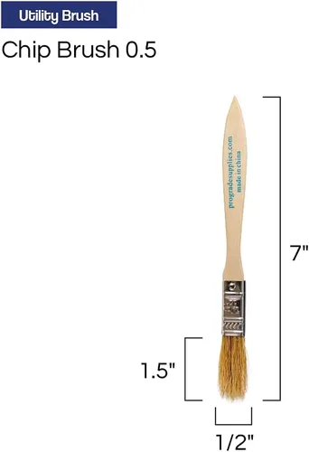 Vista 2 de Pro Grade - Brochas de pintura con virutas - 24 Ea 1/2 pulgada Brocha de pintura con virutas marrón claro