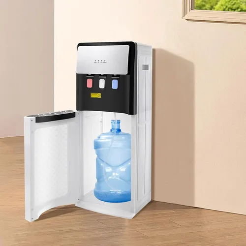 Vista 4 de Dispensador de enfriador de agua de carga inferior, dispensador de agua fría y caliente de 110 V, fuente práctica de beber independiente con 3