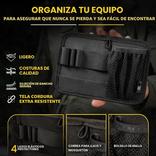 Vista 4 de M-Tac Bolsa táctica Insertar Organizador modular Utilidad Admin Bolsa Gancho Sujetadores - Llavero Negro