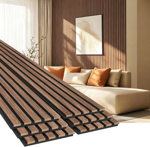Vista 12 de EVERECO Paquete de 4 paneles de madera de 94.5 x 11 pulgadas para pared, paneles acústicos insonorizados de pared, paneles de pared 3D