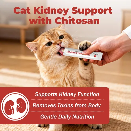 Vista 2 de Soporte renal para gatos Quitosano y L-Lisina – Aumenta la salud y la función renal, promueve la eliminación de toxinas, restaura la función renal
