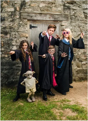 Vista 8 de Magician Themed Hooded Cloak Adult Teens, Black Wizard Robes for Men Women,Halloween Movie Role Play Costume