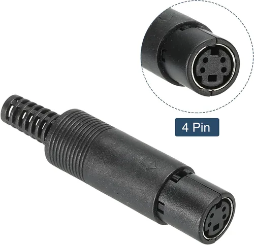 Vista 4 de PATIKIL S-Video DIN Mini hembra Socket 4 Pin transmisión de señal para TV, reproductor de DVD paquete de 5