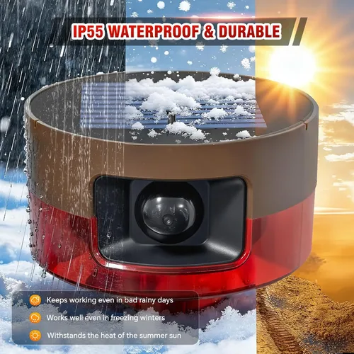 Vista 8 de Alarma solar con sensor de movimiento para exteriores, ladridos de perro o sonido de disparo
