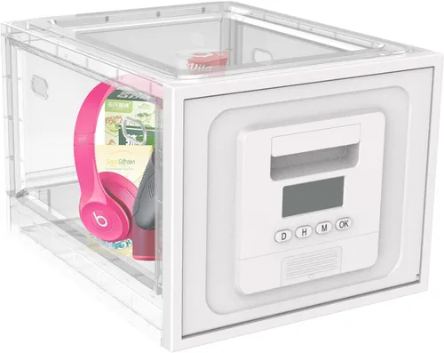 Vista 8 de SANIDIKA Paquete de 2 cajas grandes con cerradura para refrigerador, caja de primeros auxilios a prueba de niños, organizador médico, caja