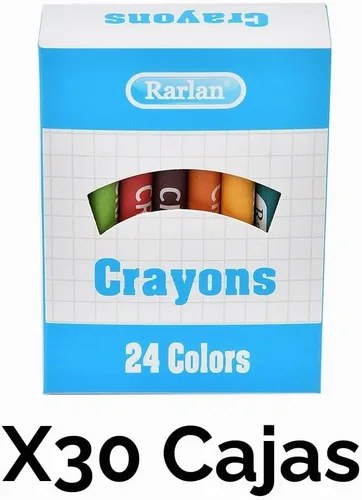 Vista 3 de Rarlan Crayones a granel, 30 paquetes de crayones con 24 colores surtidos