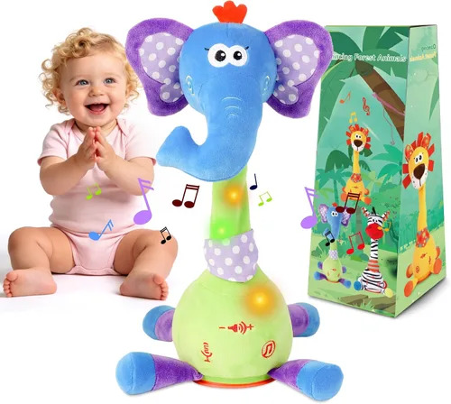 Vista 22 de LUKETURE Peluche de nutria respiratoria con movimiento rítmico, luz nocturna suave y ruido blanco, compañero de peluche calmante para relajación