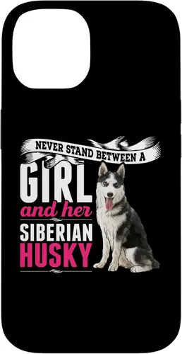 Vista 4 de iPhone 16 Never Stand Between A Girl And Her Siberian Husky Dog Case
