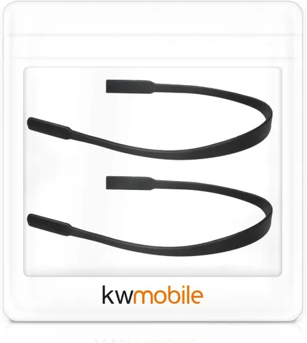 Vista 6 de kwmobile Correas deportivas de silicona para gafas, paquete de 2 cordones deportivos delgados de silicona antideslizantes para gafas de adultos