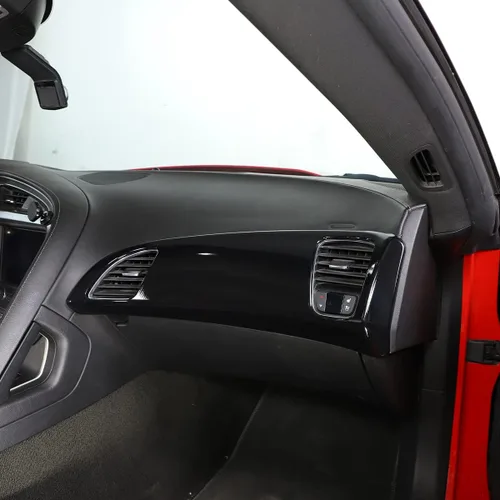 Vista 4 de Marco decorativo del panel de salida de aire del coconductor del coche para Chevrolet Corvette C7 2014-2019 ABS tablero cubierta accesorios
