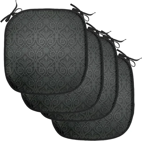 Vista 102 de Lunarable Floral Chair Cushion Pad, Flower Petal with Oriental Detail Culture Design, Seat Padding for Kitchen & Patio with Anti-Slip Backing