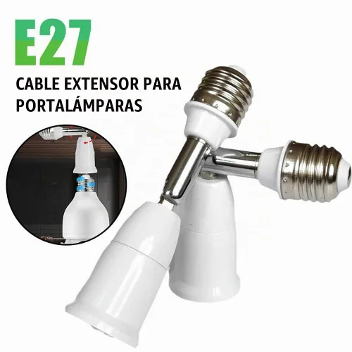 Vista 5 de Extensor de enchufe de luz E26/E27, adaptador de enchufe de bombilla de 5.5 pulgadas, flexible, ajustable, 180°, flexible, flexible, flexible