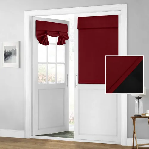 Vista 51 de HOMEIDEAS Cortinas 100% Opacas para Luces Laterales de Puerta Principal, Cubierta de Ventana de Puerta de Aula, Persianas de Privacidad