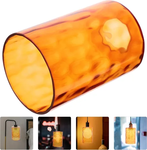 Vista 8 de Osaladi Pantalla de cristal pequeña con patrón de piedra de 5.90 x 3.93 x 3.93 pulgadas, pantalla decorativa de repuesto para luces colgantes
