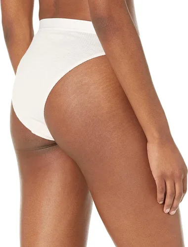 Vista 3 de Tienda Essentials Tanga de cintura alta acanalada para mujer, paquete de 4