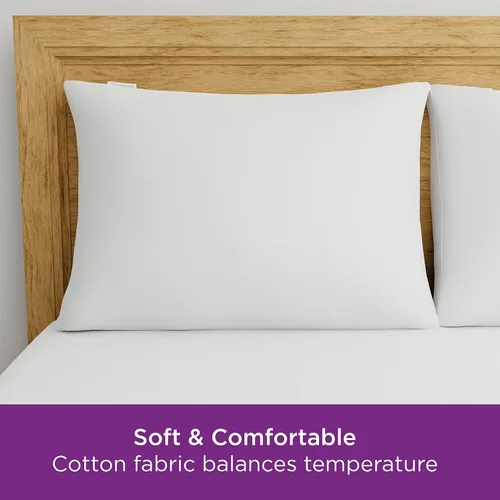 Vista 5 de AllerEase Ultimate - Protector de almohada de algodón con protección avanzada contra alergias, equilibrio de temperatura, comodidad con cremallera