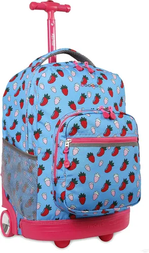 Vista 11 de J World Sunrise Kids - Mochila con ruedas para niñas y niños. Mochila con ruedas para la escuela, Aurora, 18 pulg