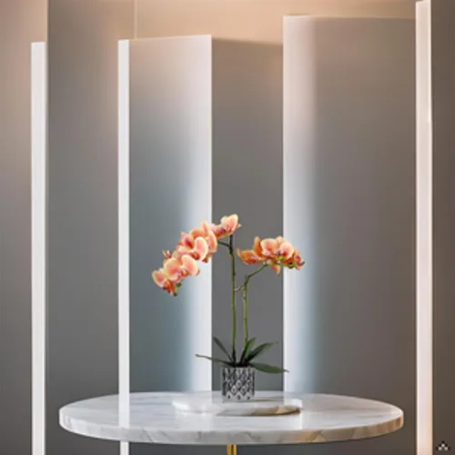 Vista 8 de Orquídeas artificiales Floreros de plata, orquídeas artificiales, orquídea naranja, altura 20 pulgadas