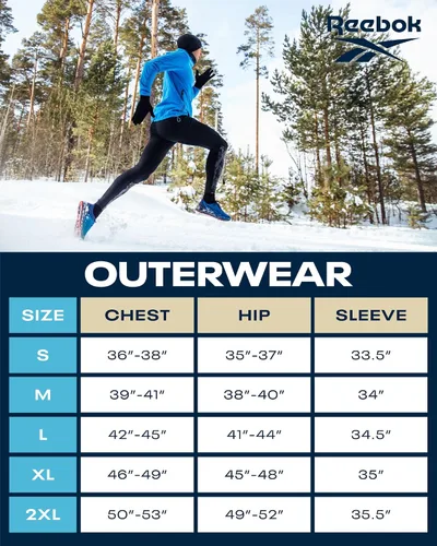 Vista 7 de Reebok Sudadera deportiva para hombre, chaqueta de forro polar con cremallera completa para hombre, abrigo ligero de rendimiento (M-XXL)