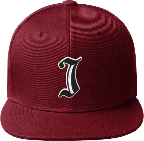 Vista 573 de Daxton Gorra clásica con visera de billete plano con letras del alfabeto inglés antiguo de la A a la Z