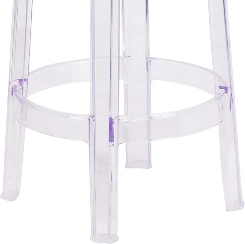 Vista 5 de Flash Furniture Taburete Laney de altura de mostrador transparente de 25.75 pulgadas