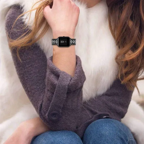 Vista 9 de FitTurn Bandas brillantes de joyería para Amazfit Bip 6/Bip 5 Band para mujeres y hombres, correa de metal de repuesto para Amazfit Bip 6