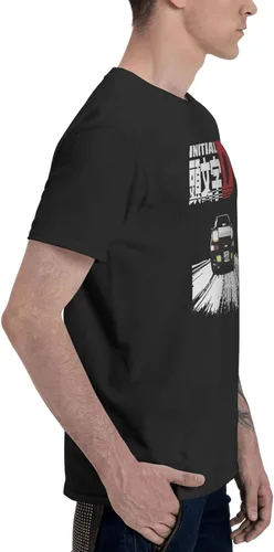 Vista 3 de Camiseta de manga corta con inicial D de anime para hombre