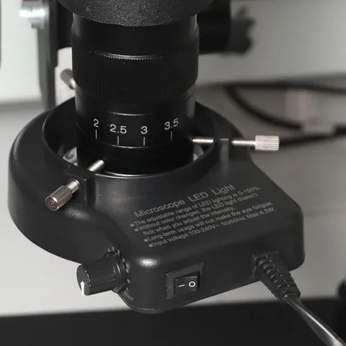 Vista 4 de Kit de microscopio LED para microscopio iluminador de luz de anillo para microscopio lámpara ajustable microscopio industrial cámara fuente de luz