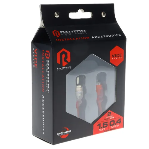 Vista 4 de Raptor R3R18IN Cable RCA coaxial de 2 canales de 1,5 pies